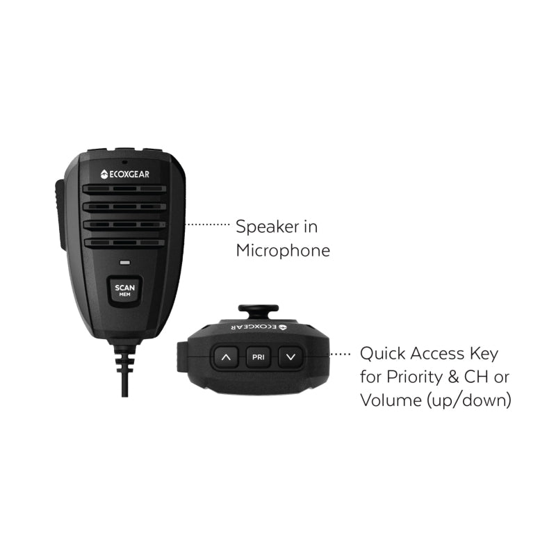 ECOXGEAR EXG1000 5-Watt Compact Fixed Mount UHF Radio with USB-C Port