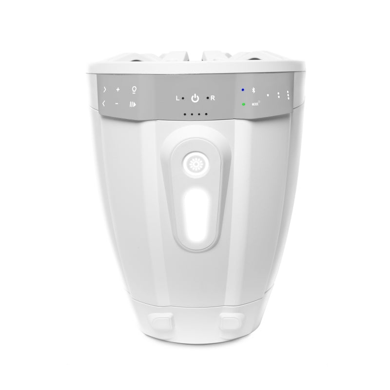 ECOXGEAR ETBB08 2-Pack 8 Inch Marine Amplified Speakers + 2 Battery Pack (Black/White)