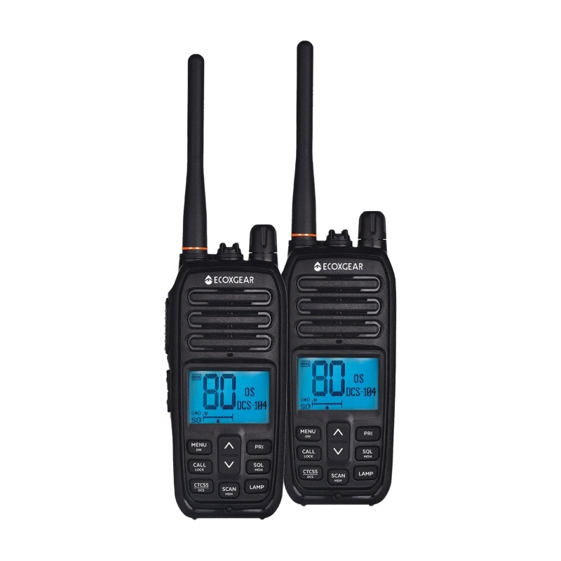 ECOXGEAR - ECOXTALK EXG500 5-Watt Long Range IP67 Handheld UHF Radio (17km) - (Single/Twin Pack)