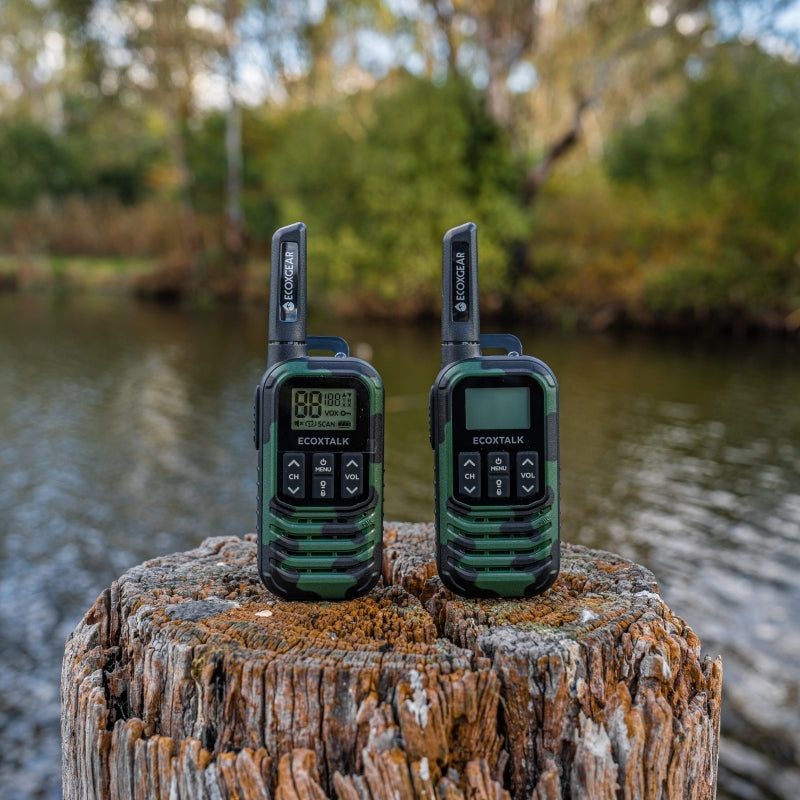 ECOXGEAR - ECOXTALK EXG50 500mW Compact Handheld UHF Radio Twin Pack (Green Camo - 3km)