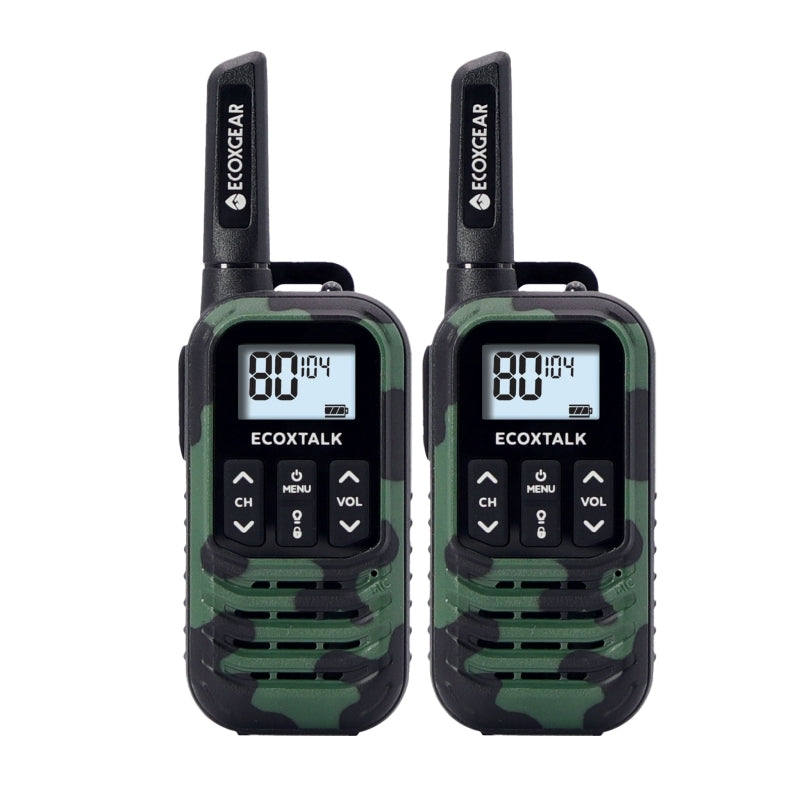 ECOXGEAR - ECOXTALK EXG50 500mW Compact Handheld UHF Radio Twin Pack (Green Camo - 3km)