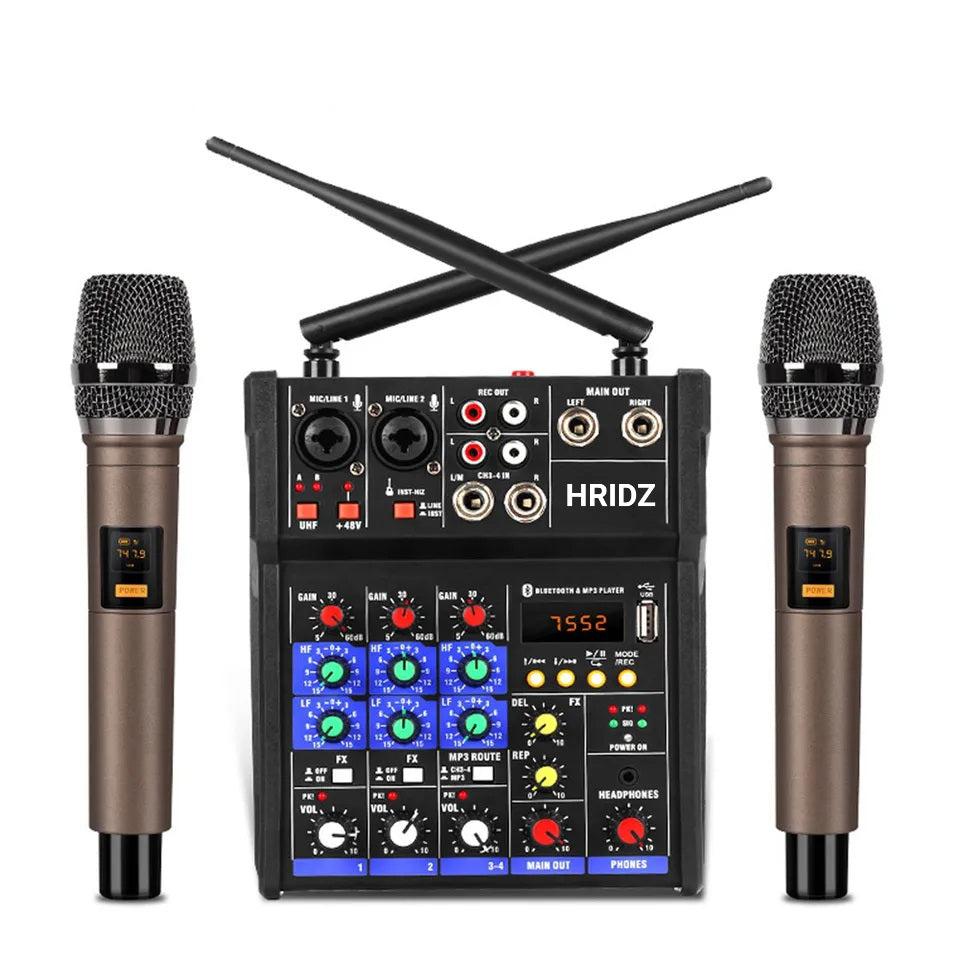 HRIDZ EMC-G04 Audio Mixer with UHF Wireless Microphone