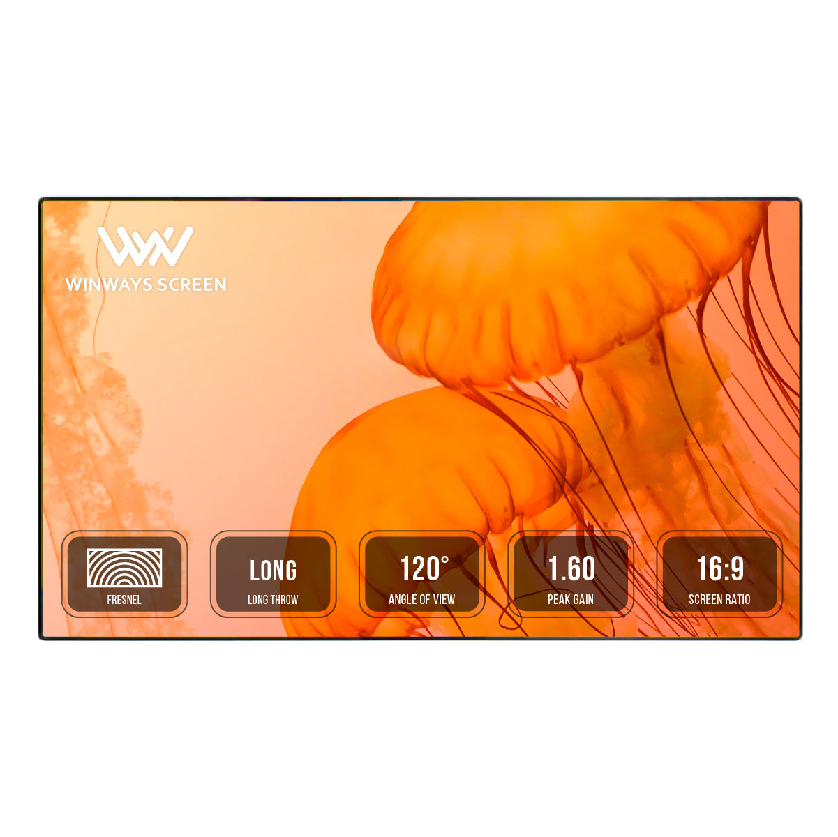 WINWAYS Medium Throw ALR 100'' Rollable Fresnel Screen