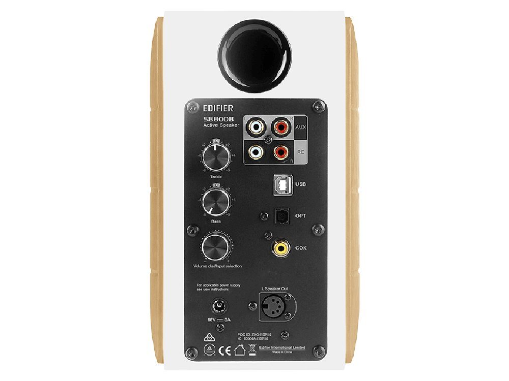EDIFIER S880DB MKII Hi-Res Audio Certified Bookshelf Speakers (White/Walnut)