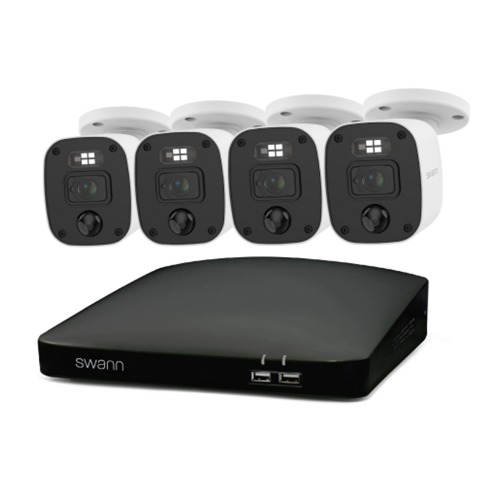 SWANN Home 8 Channel 2K DVR 1TB HDD Security System with Mic (4/6 Camera)