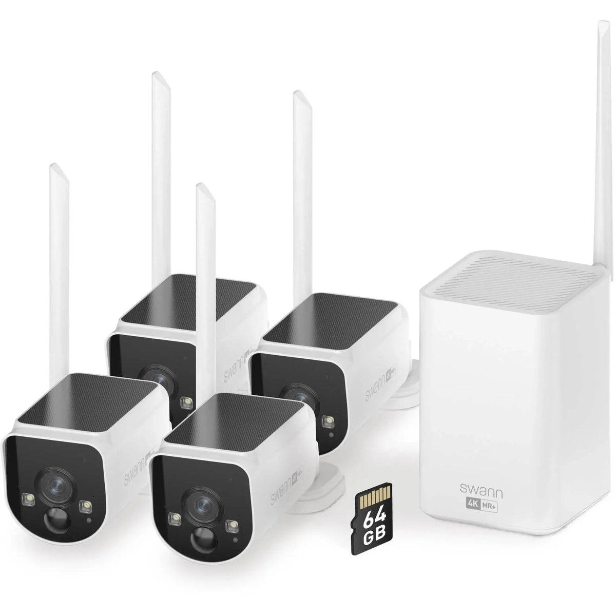 SWANN MaxRanger4K™ Solar 4 Camera with Long Range Wireless Security Sy ...