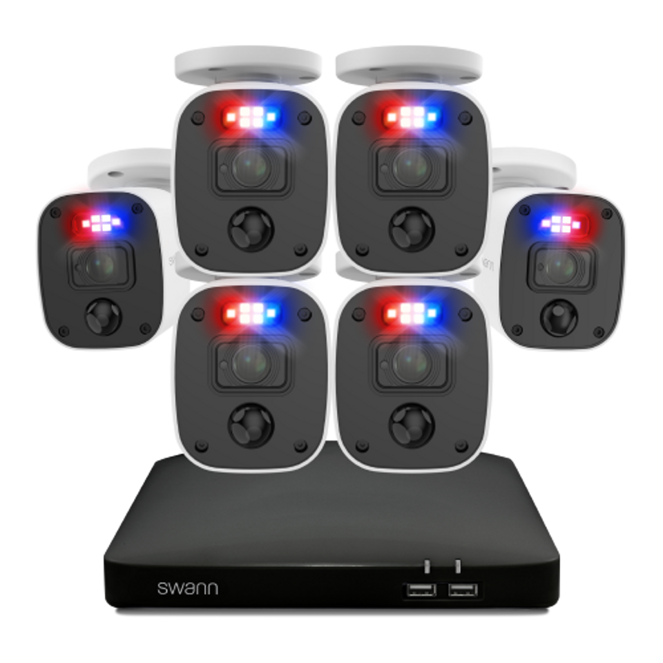 SWANN Home 8 Channel 2K DVR 1TB HDD Security System with Mic (4/6 Camera)