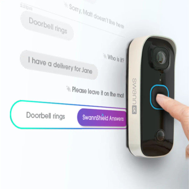 SWANN SwannBuddy4K Video Doorbell with SwannShield AI Voice Assistant