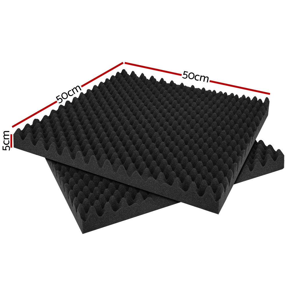 ALPHA Acoustic Foam 50x50x5cm Sound Absorption Proofing Panels Eggshell (20pcs)