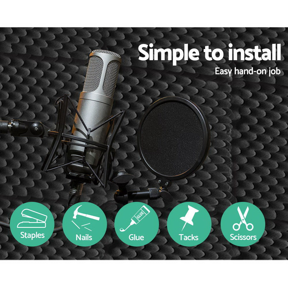 ALPHA Acoustic Foam 50x50x5cm Sound Absorption Proofing Panels Eggshell (20pcs)