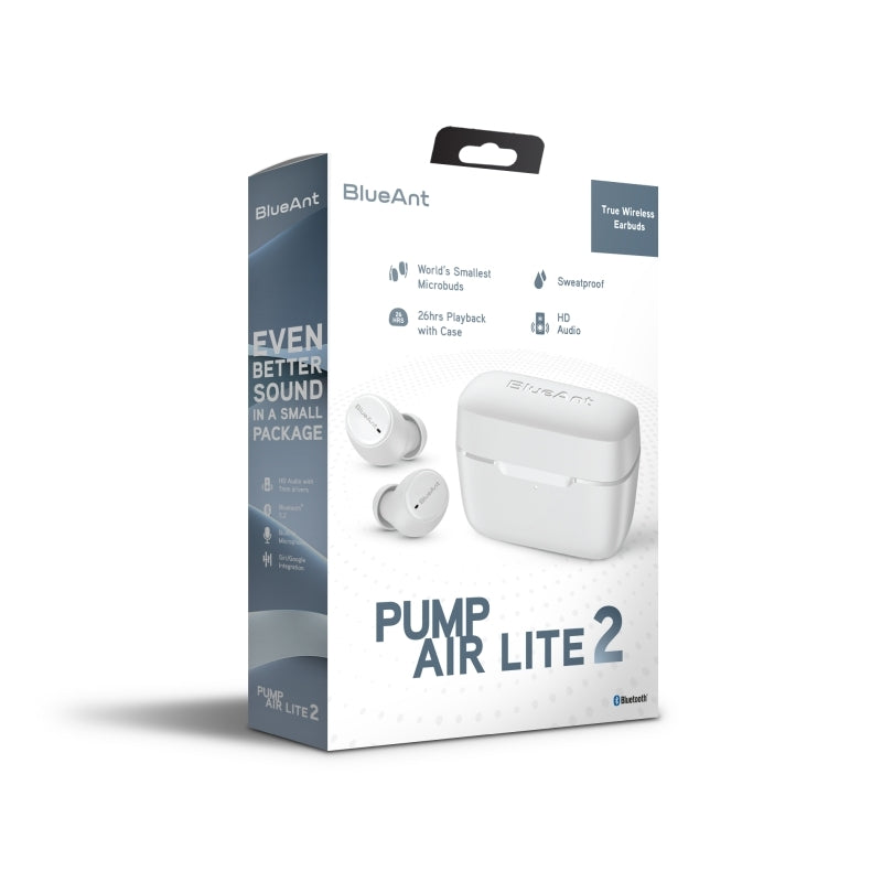 BLUEANT Pump Air Lite 2 True Wireless Earbuds (Black/White)