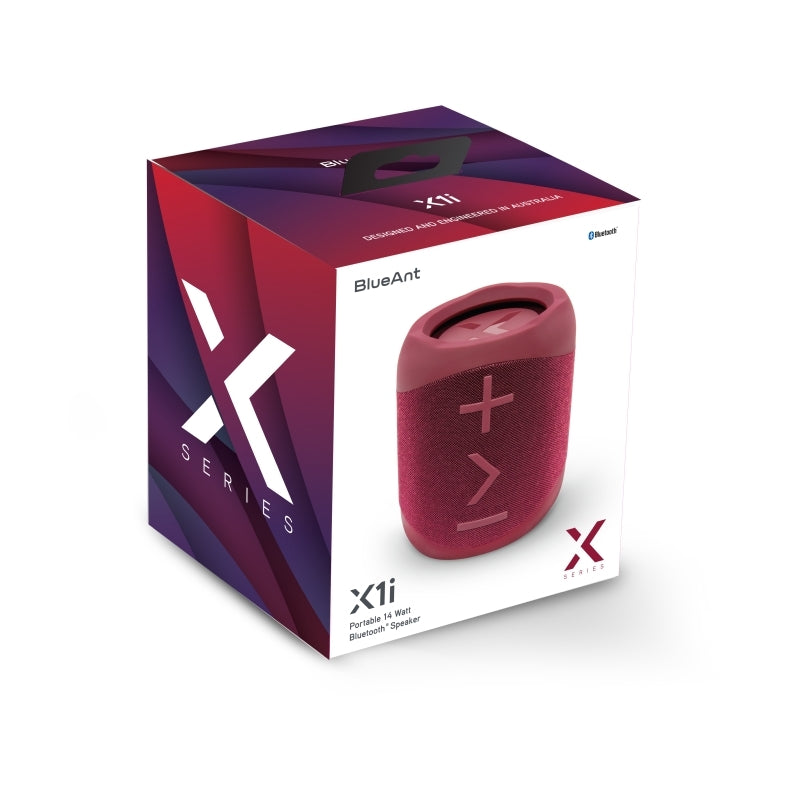 BLUEANT X1i Portable 14-Watt Bluetooth Speaker (Black/Crimson Red)