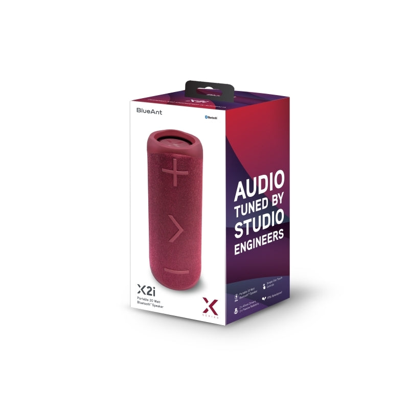 BLUEANT X2i Portable 20-Watt Bluetooth Speaker (Ocean Blue/Crimson Red)