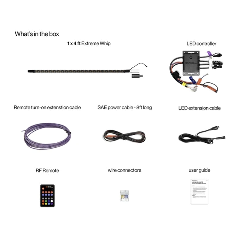 ECOXGEAR 4 Foot Led Whip Kit W/ Controller (Pair/Single)