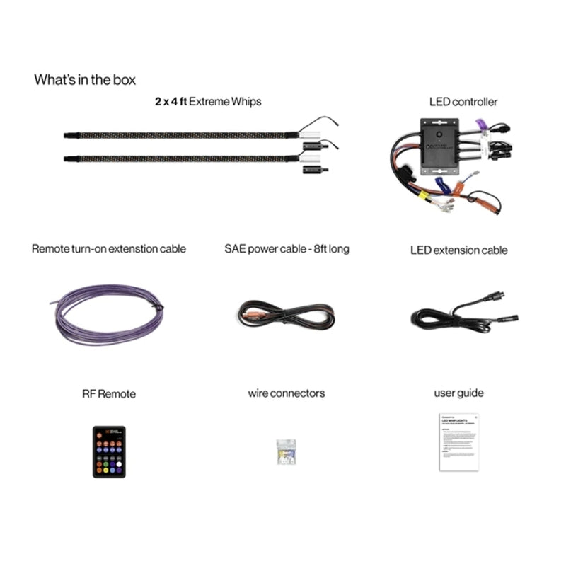 ECOXGEAR 4 Foot Led Whip Kit W/ Controller (Pair/Single)