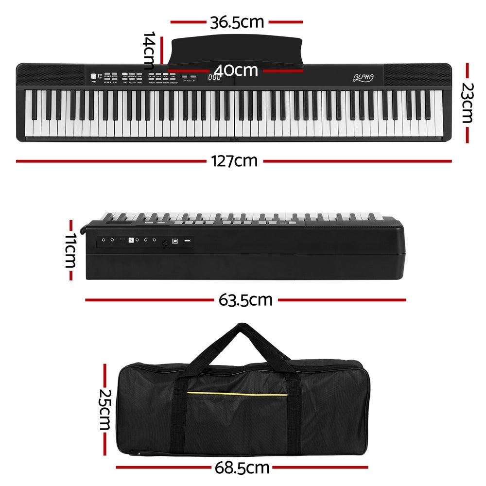 ALPHA 88 Keys Foldable Electronic Piano Keyboard Digital Electric w/ Carry Bag