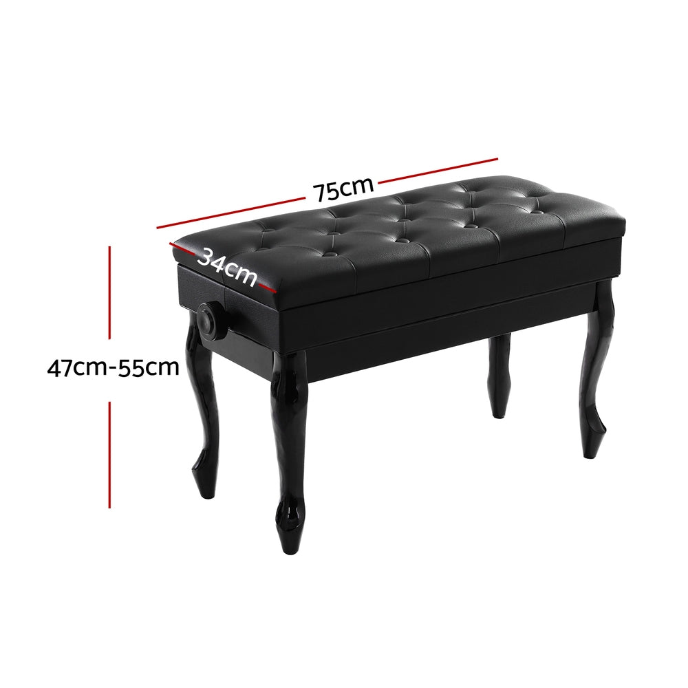 ALPHA Piano Bench Stool Adjustable Height Keyboard Seat