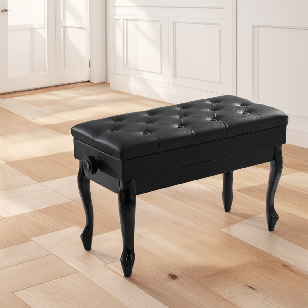 ALPHA Piano Bench Stool Adjustable Height Keyboard Seat