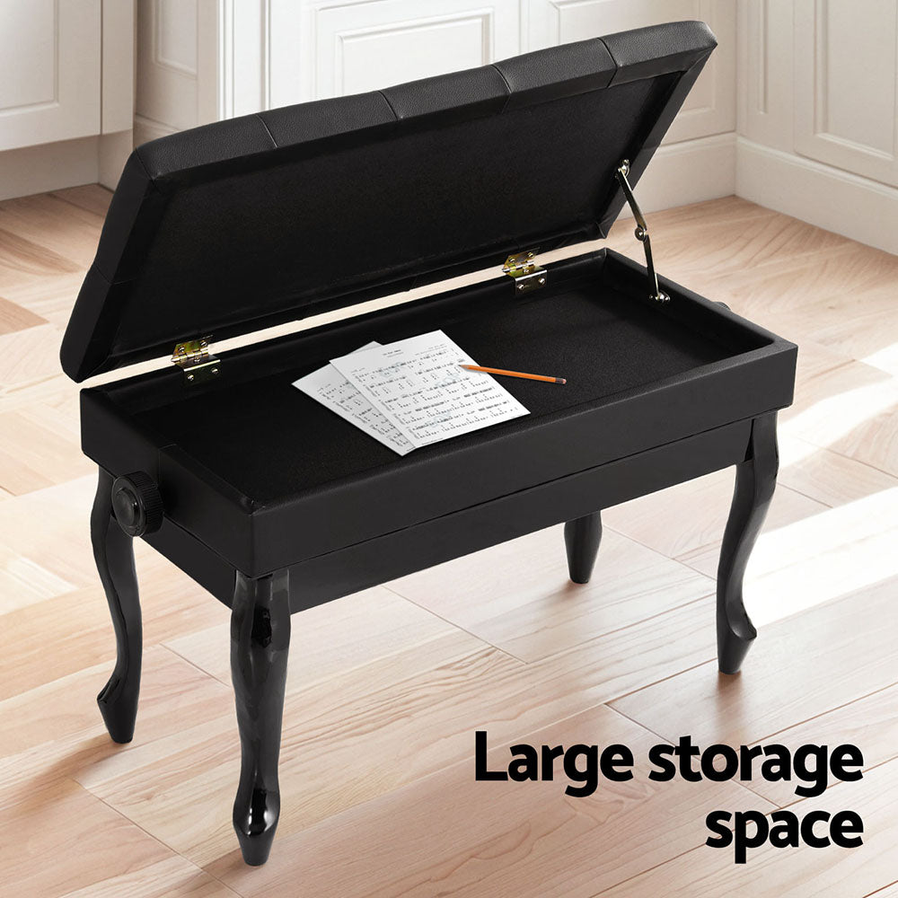 ALPHA Piano Bench Stool Adjustable Height Keyboard Seat
