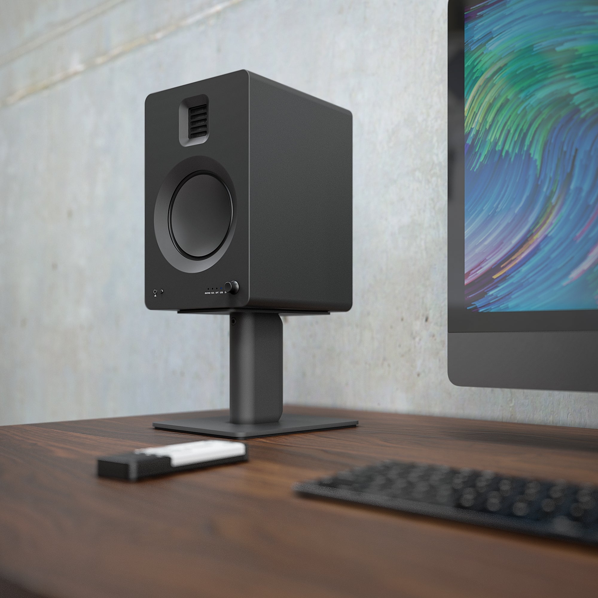 KANTO TUK 260W Powered Bookshelf Speakers (Matte Black)