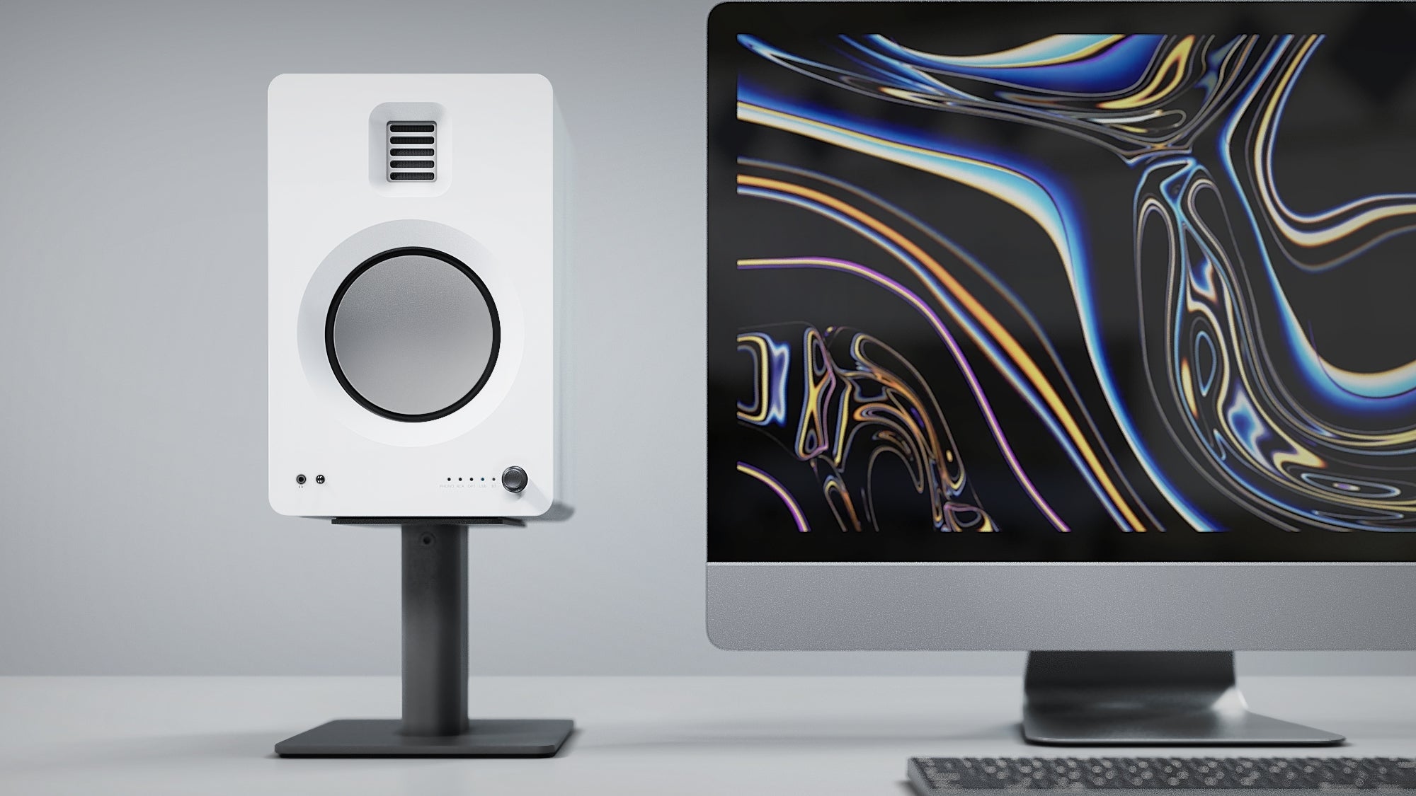 KANTO TUK 260W Powered Bookshelf Speakers (Matte White)