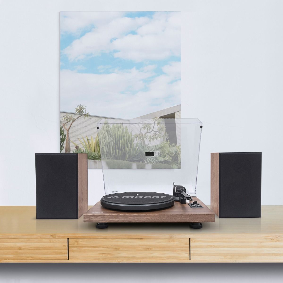 MBEAT Hi-Fi Turntable with Bookshelf Speakers