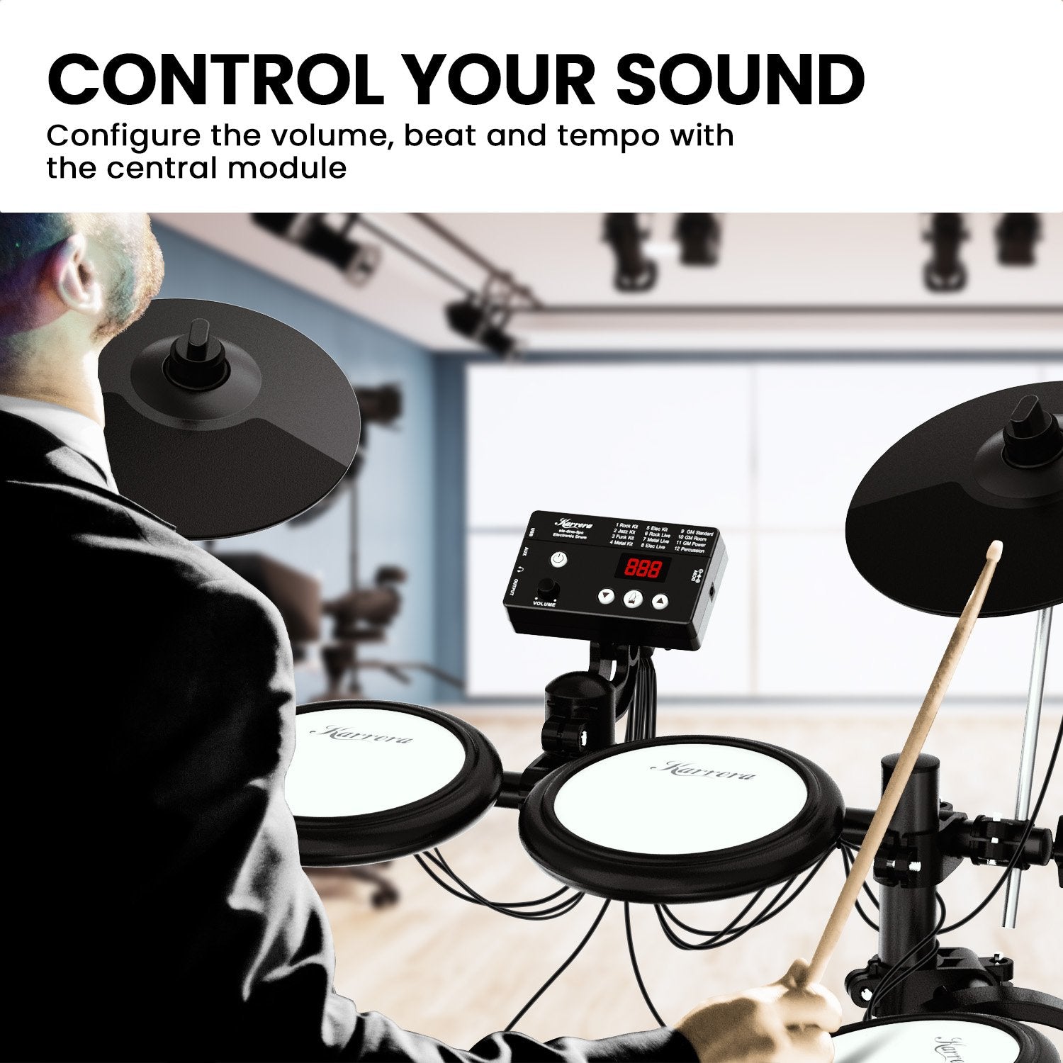 KARRERA TDX-16 Electronic Drum Kit with Pedals