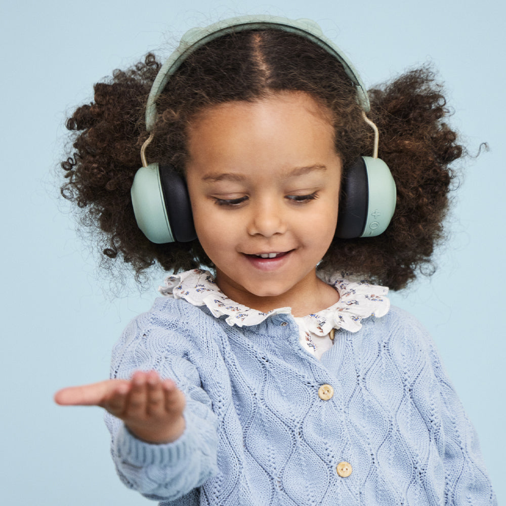 KREAFUNK Kids Buzz Junior Bluetooth Headphones (Dusty Green)