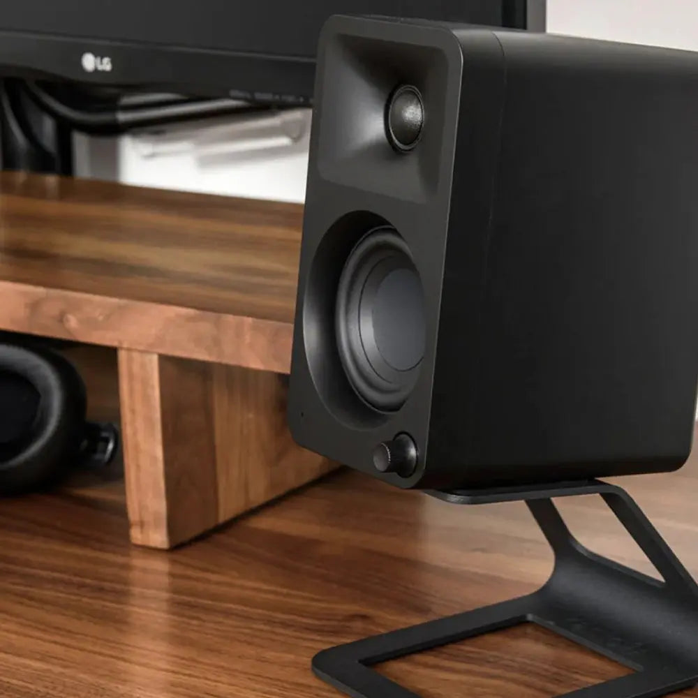 KANTO OBI3 Turntable (Matte Black) with KANTO ORA 100W Powered Speakers (Black) Bundle Kanto