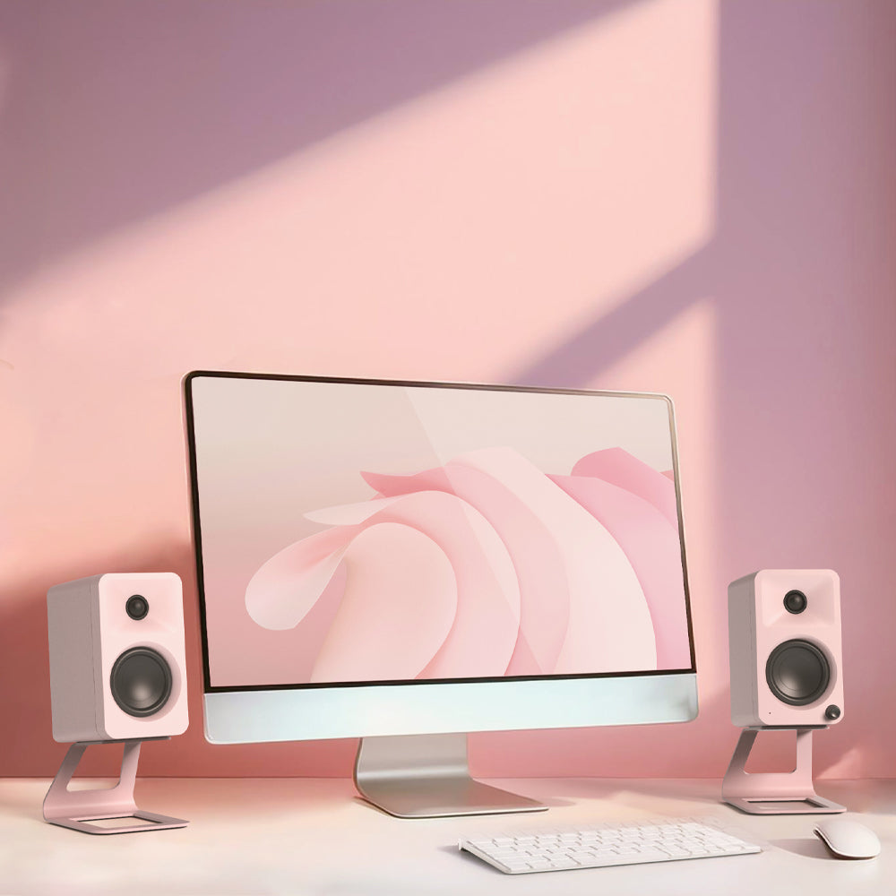 KANTO ORA 100W Powered Reference Desktop Computer Speakers (Pink)