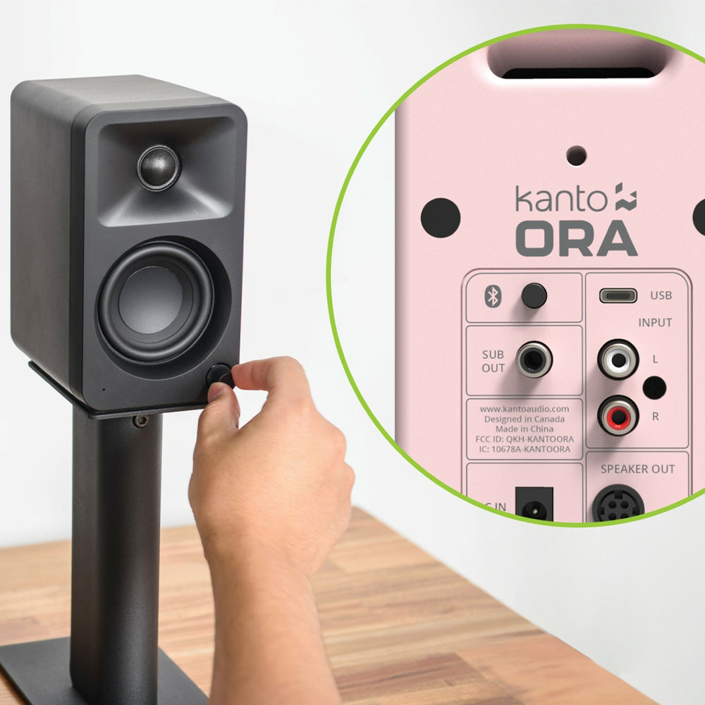 KANTO ORA 100W Powered Reference Desktop Computer Speakers (Pink)