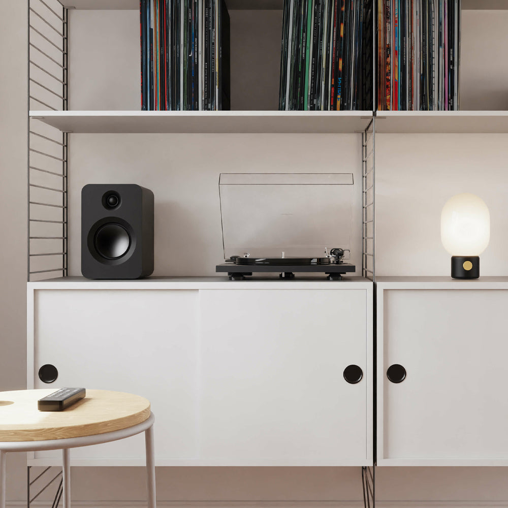 KANTO REN 200W Powered Bookshelf Speakers (Matte Black)