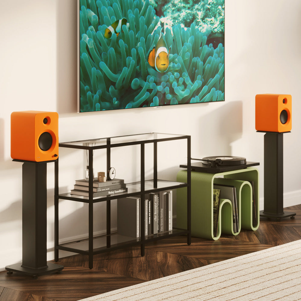 KANTO REN 200W Powered Bookshelf Speakers (Orange)