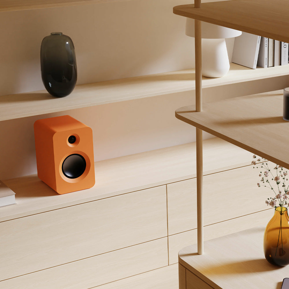 KANTO REN 200W Powered Bookshelf Speakers (Orange)