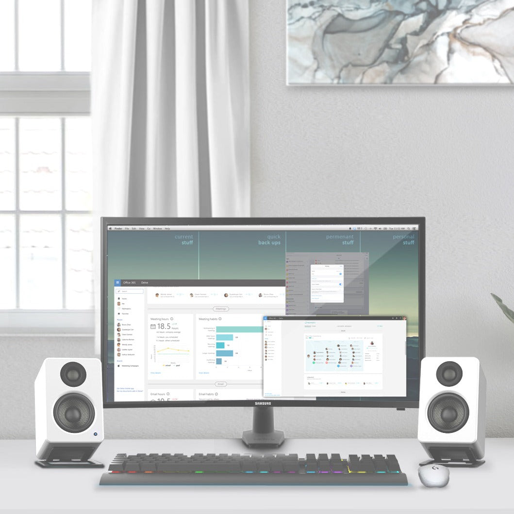KANTO S2 Angled Desktop Speaker Stands for Small Speakers (Black)