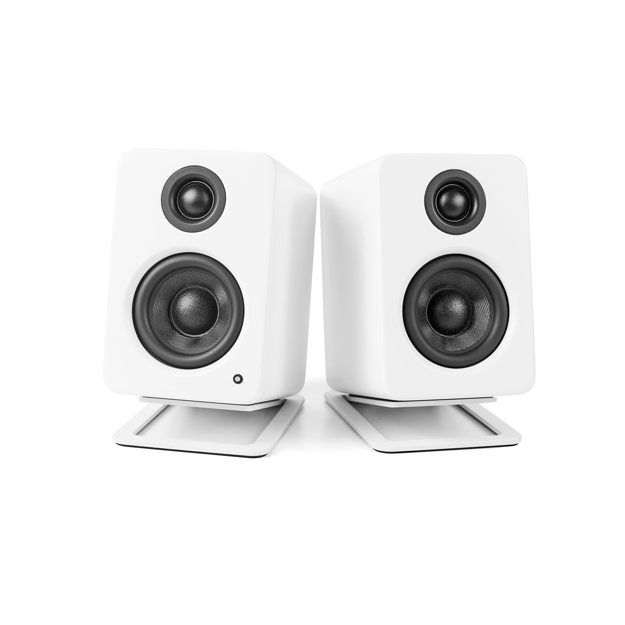 KANTO S2 Angled Desktop Speaker Stands for Small Speakers (White)