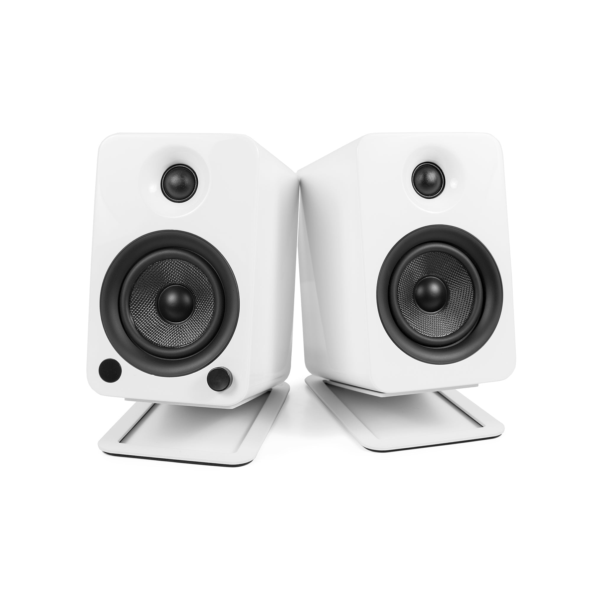 KANTO S4W Angled Desktop Speaker Stands for Midsize Speakers (White) Kanto