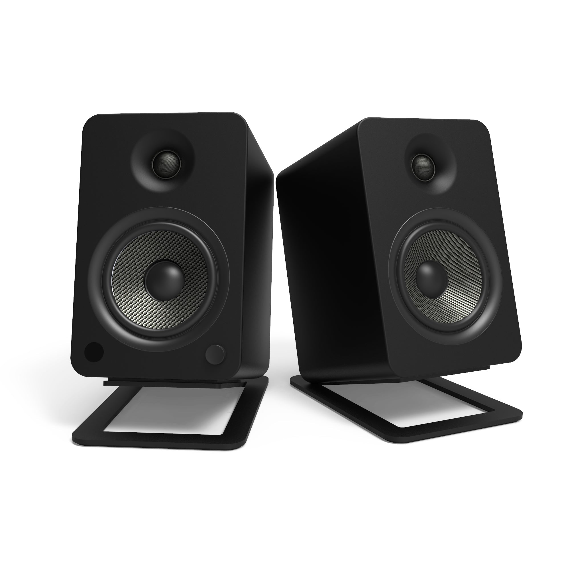 KANTO S6 Angled Desktop Speaker Stands for Large Speakers (Black)