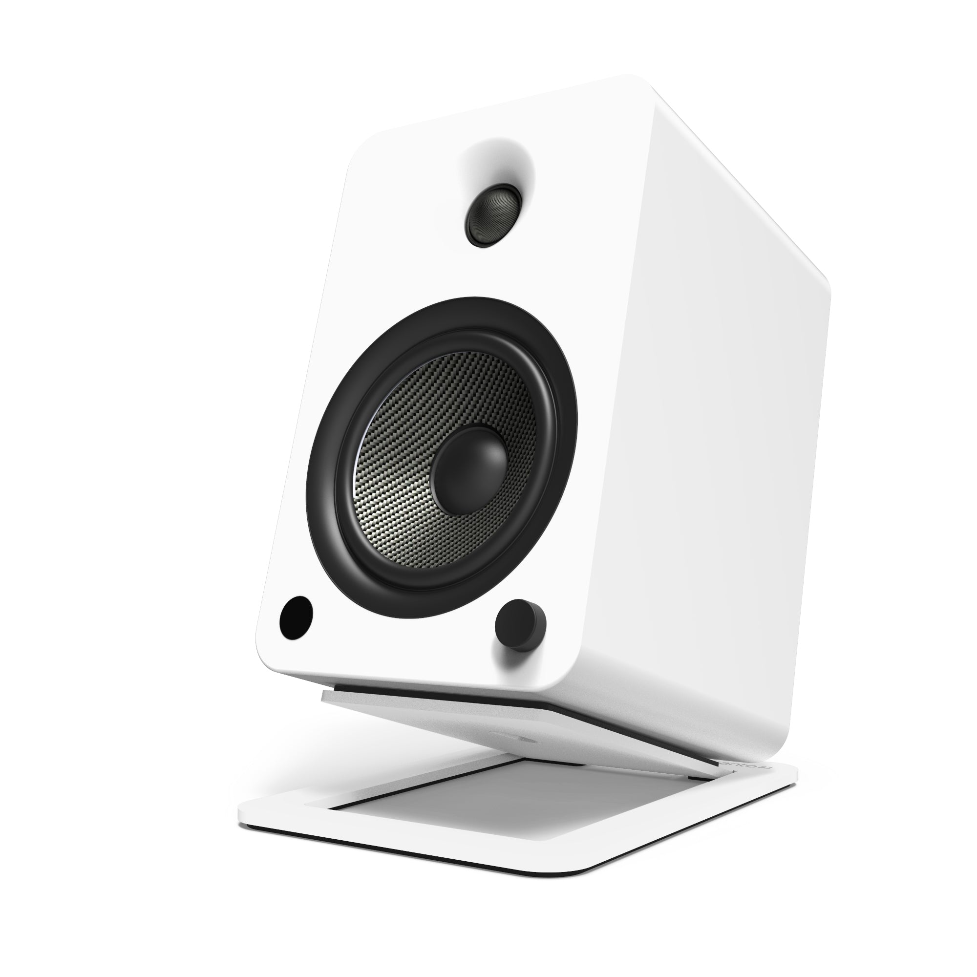 KANTO S6 Angled Desktop Speaker Stands for Large Speakers (White)