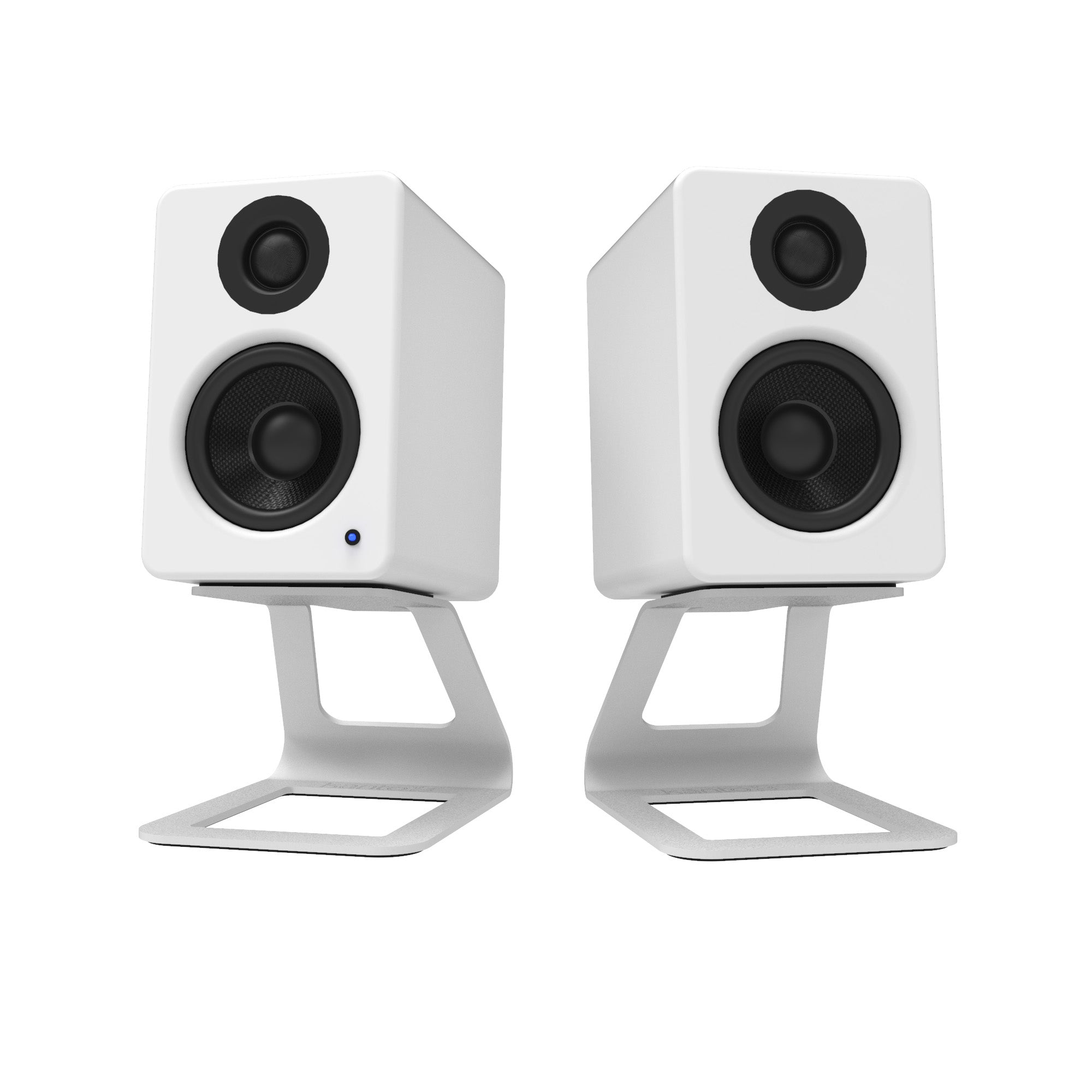 KANTO SE2 Elevated Desktop Speaker Stands for Small Speakers (White)
