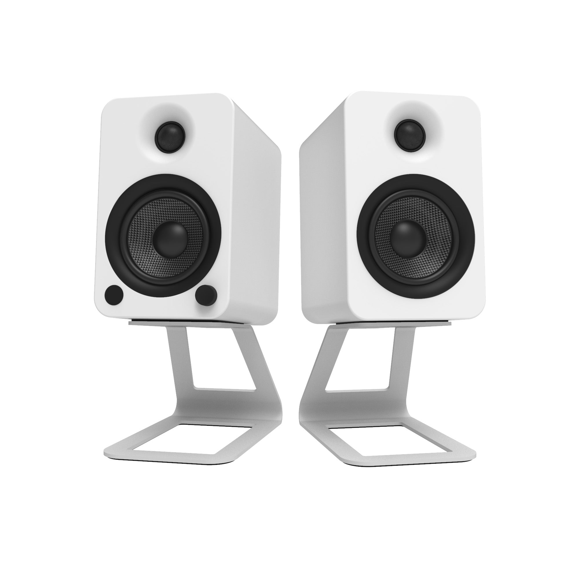 KANTO SE4 Elevated Desktop Speaker Stands for Midsize Speakers (White)