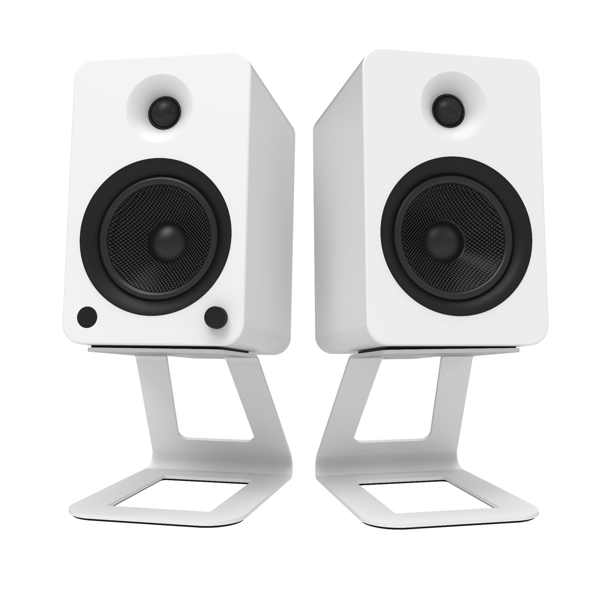 KANTO SE6 Elevated Desktop Speaker Stands for Large Speakers (White)