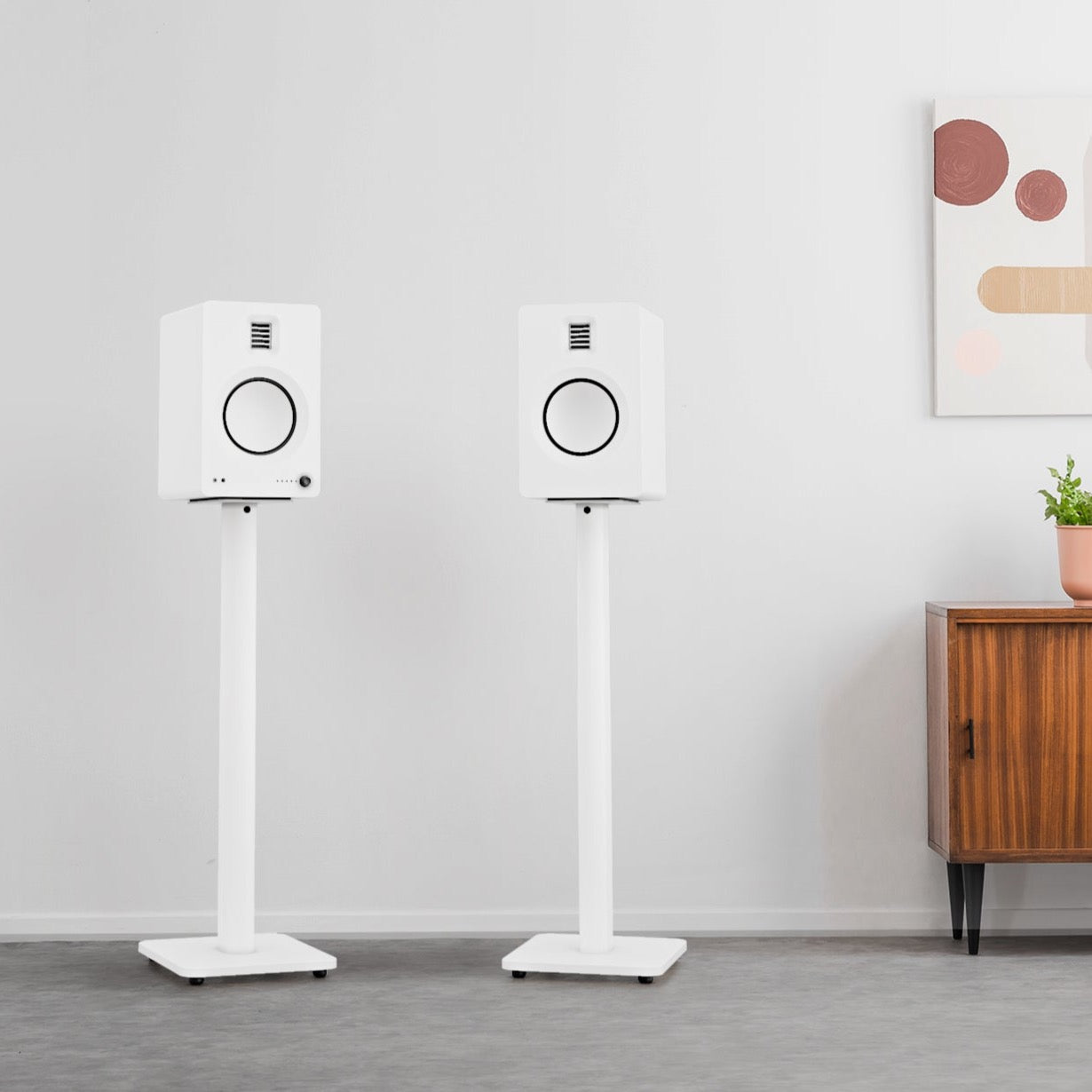 KANTO SP26PL 26" Tall Bookshelf Speaker Floor Stands (White)