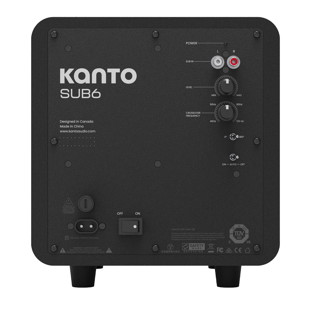 KANTO SUB6 200W 6" Sealed Powered Subwoofer (Matte Black)