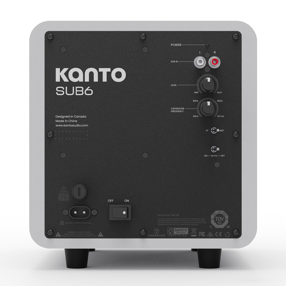 KANTO SUB6 200W 6" Sealed Powered Subwoofer (Matte White)