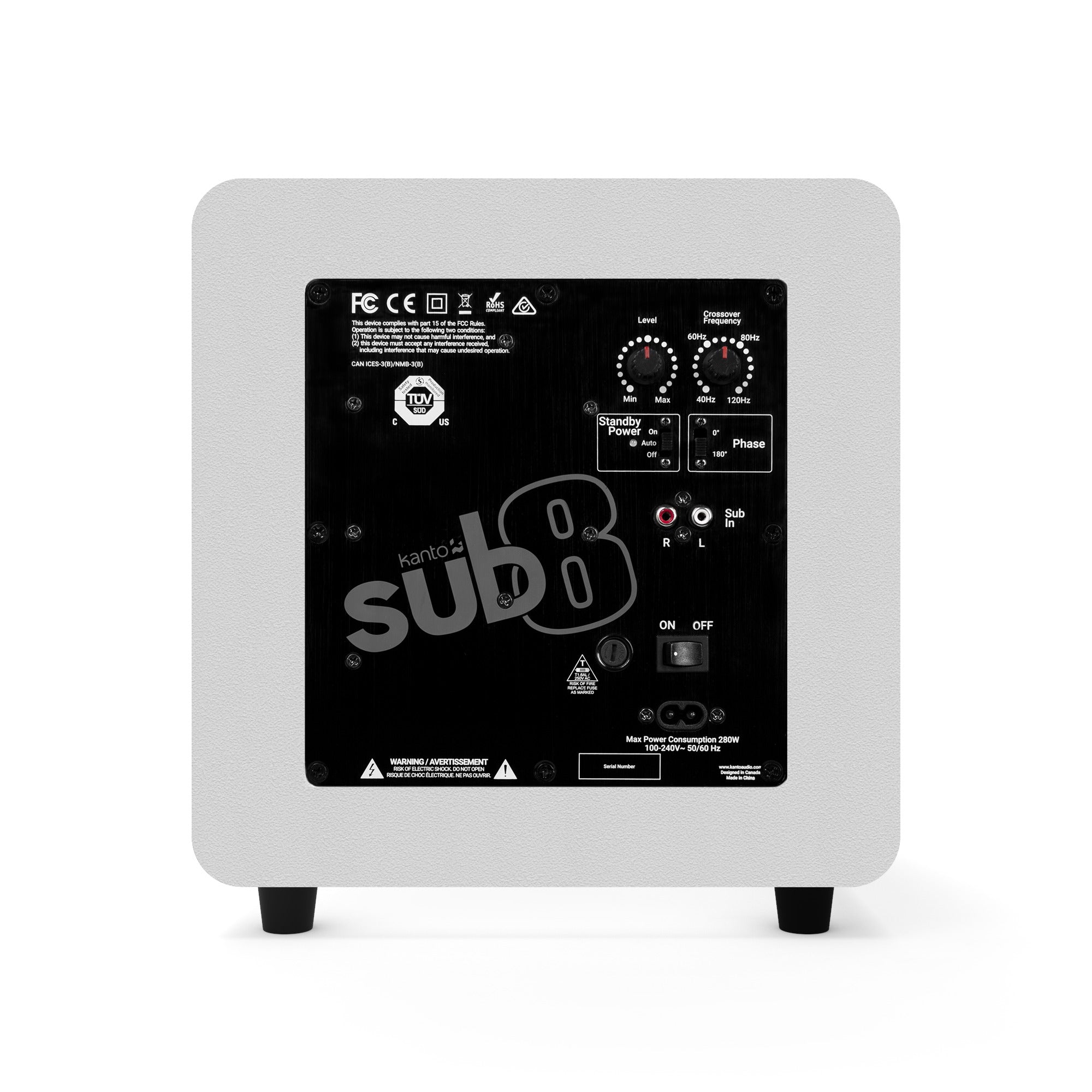 KANTO SUB8 300W 8" Sealed Powered Subwoofer