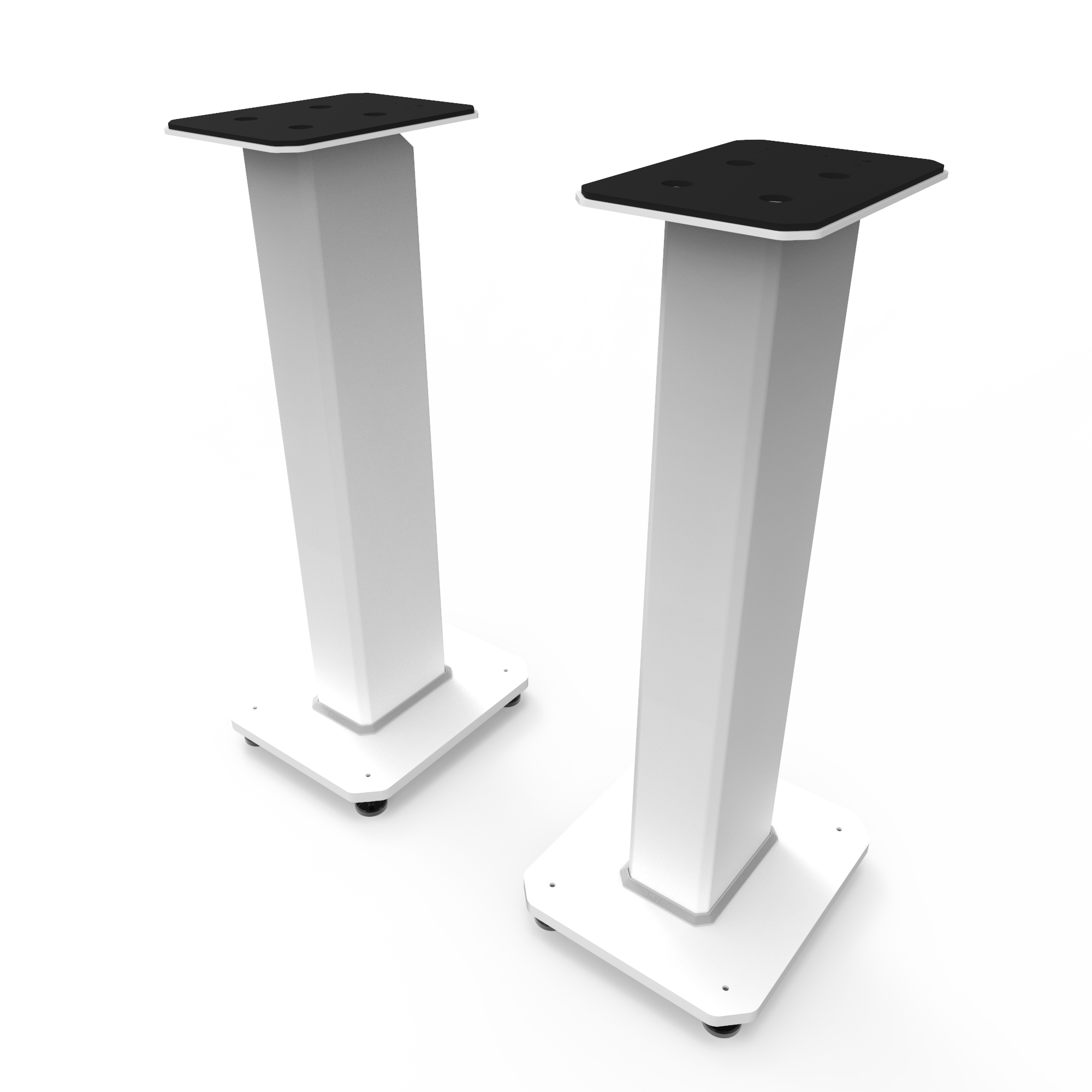 KANTO SX26 26" Tall Fillable Speaker Stands with Isolation Feet (White)