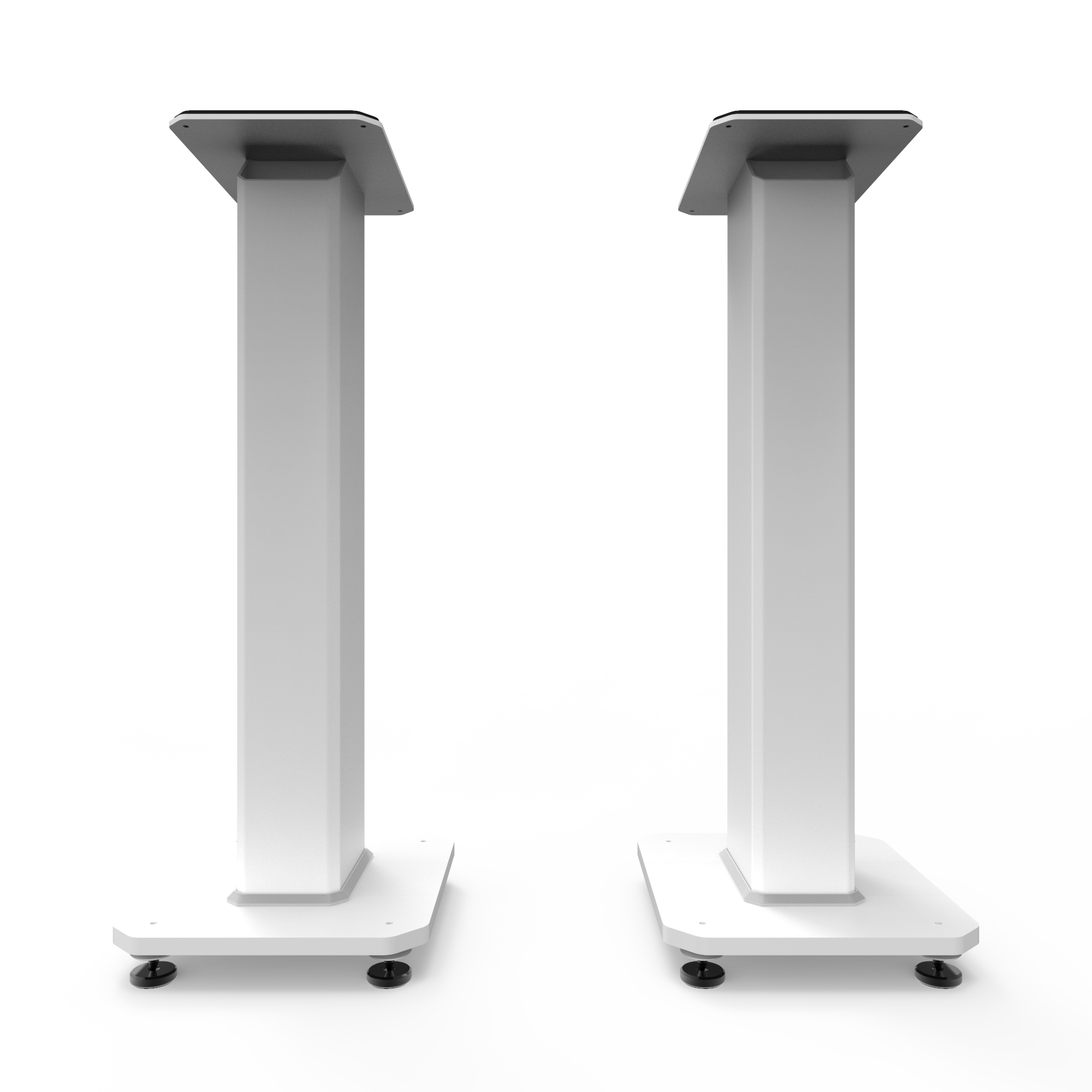 KANTO SX26 26" Tall Fillable Speaker Stands with Isolation Feet (White)