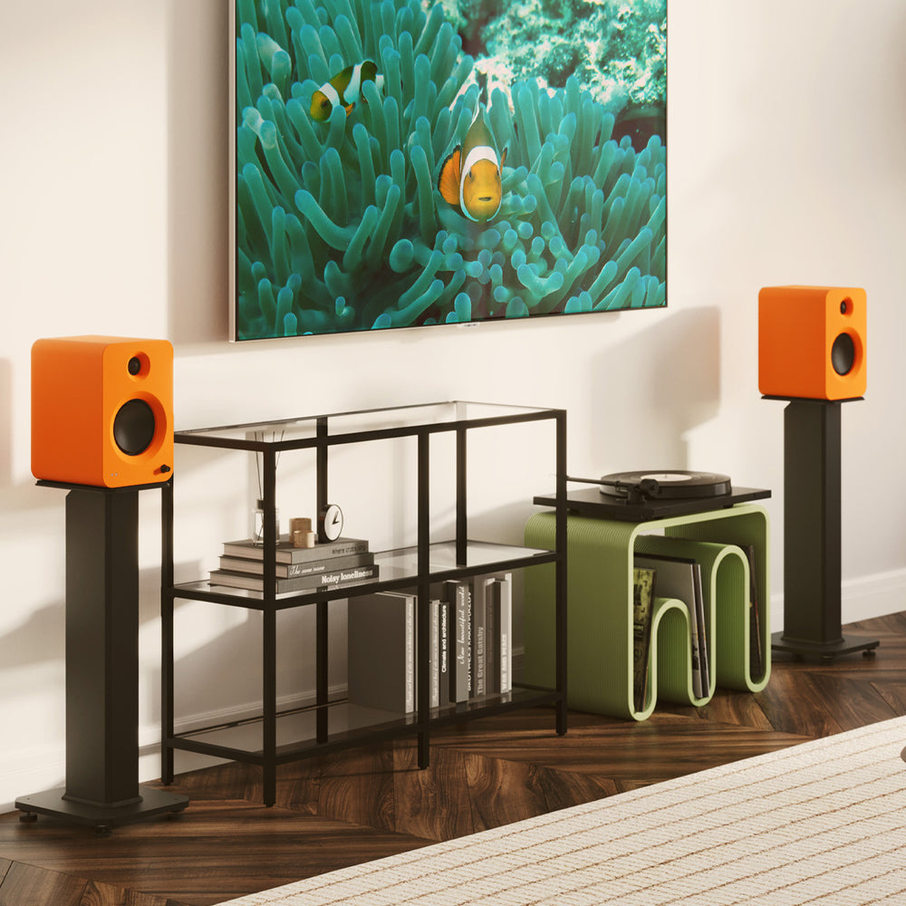 KANTO SX30 30" Tall Fillable Speaker Stands with Isolation Feet (White)