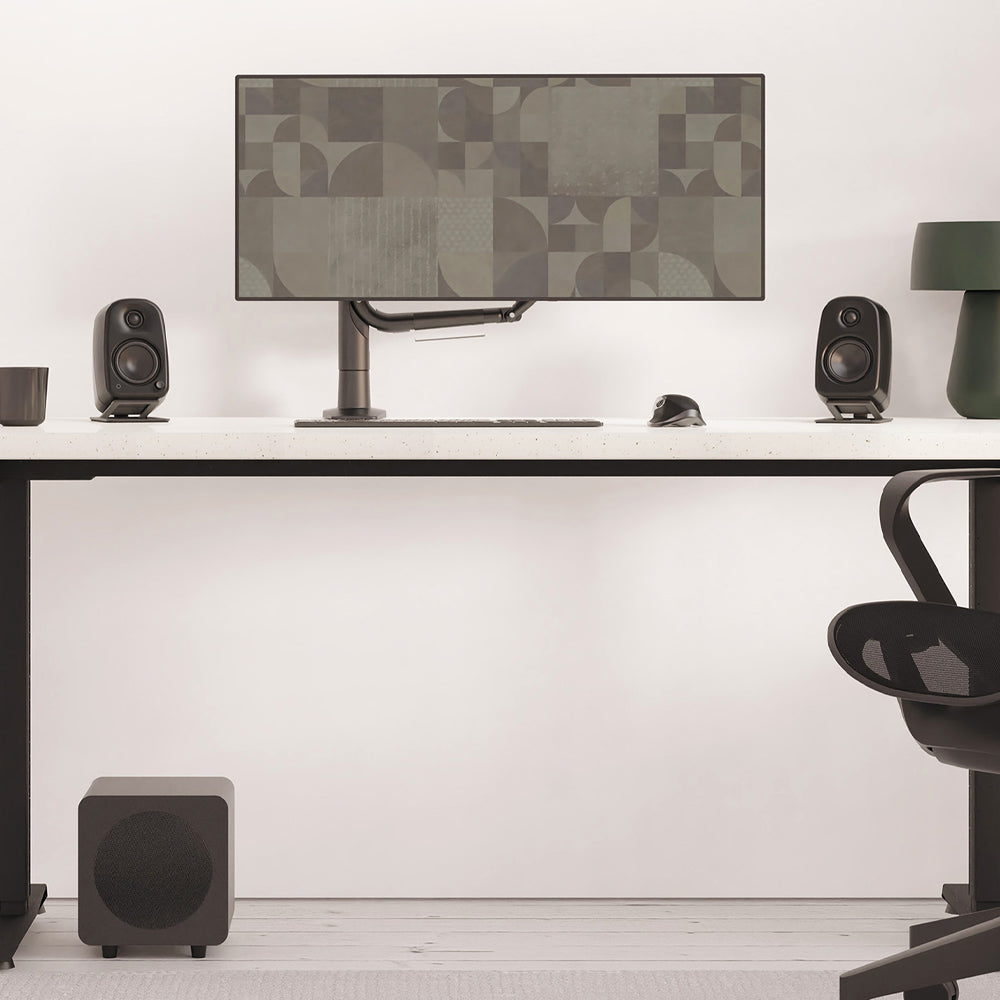 KANTO UKI 100W Desktop Speakers Pumice (Speckled Brown)